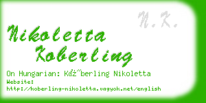 nikoletta koberling business card